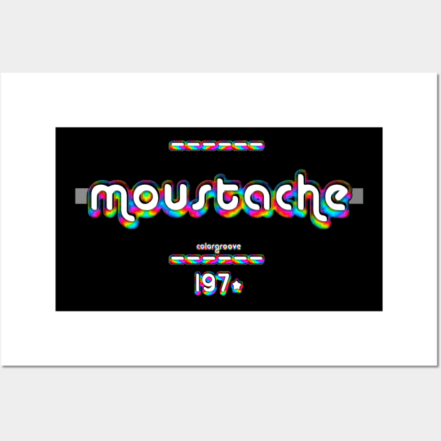 Moustache 1970 ColorGroove Retro-Rainbow-Tube nostalgia (wf) Wall Art by Blackout Design